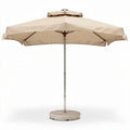 Sonnenschirm aus polyester mit stahlgestell 300 x 300 x 250cm beige