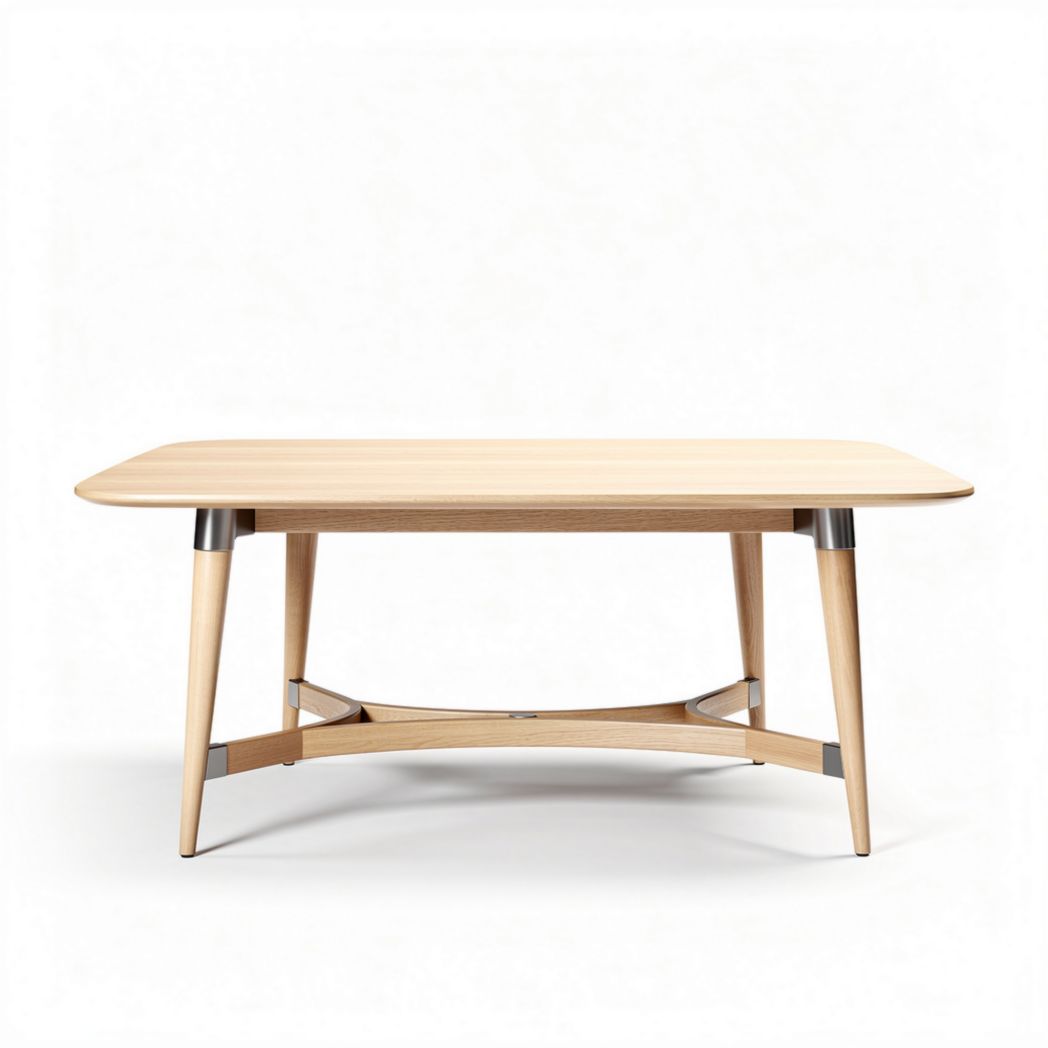 Esstisch aus Holz mit metallischen Beinen 150 x 75 x 45cm naturfarben